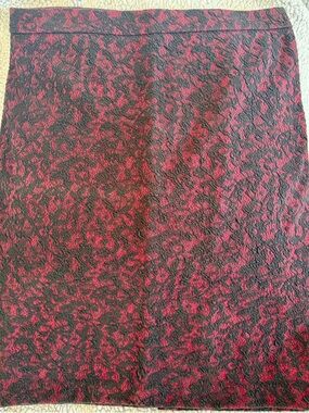 Michael Kors Women's Black and Red Textured Pencil Skirt